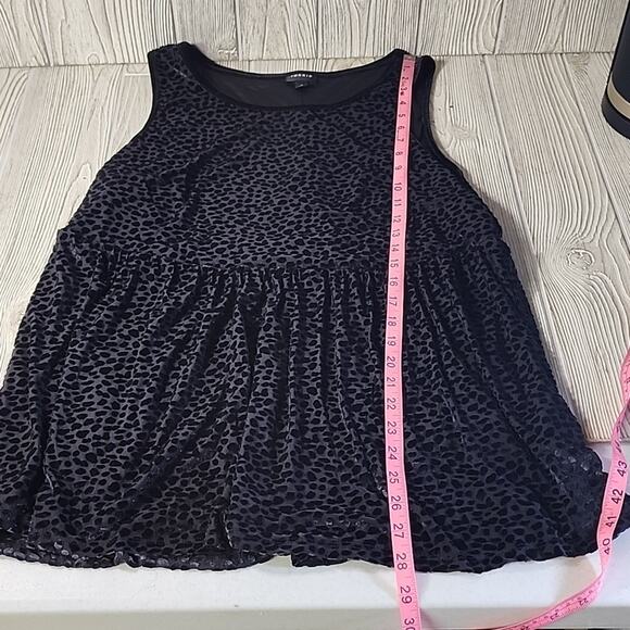Torrid Velvet Flocked Animal Print Sleeveless Black Top Women's Plus Size 2X - Picture 5 of 8